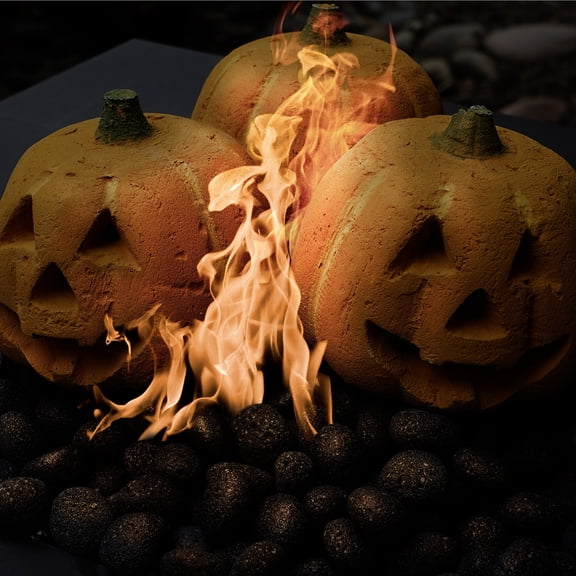 Ceramic Fireproof Pumpkin, Fire Pit &amp; Fireplace Decor, 1 Pack