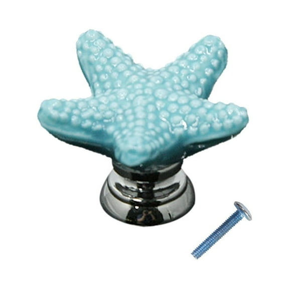 Ceramic Fish Pull Cabinet Handle Door Drawer Dresser Door Knobs Assorted Styles - Blue
