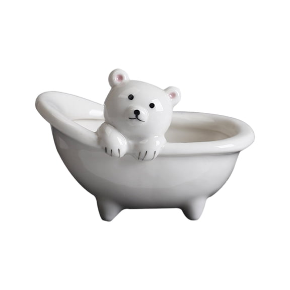 Ceramic Fleshy Plant Container Bear Shape Cartoon Ceramic Plant Cactuses Flower Planter Home Desk Gardening Accessories