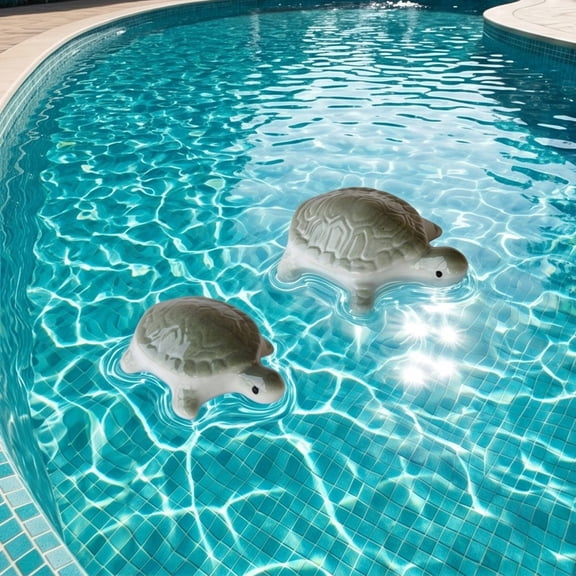Ceramic Floating Animal Figurines Aquarium Floating Whale Fish Turtle Floatable Figurines Cute Fish Tank Ornament Glossy Tea Pet Decor for Fish Tank Pool and Home Water Features(Turtle)