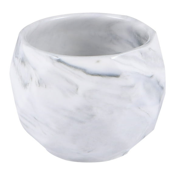 BESTOYARD Marble Texture Ceramic Planter Grey for Home and Office Decor 1Pc