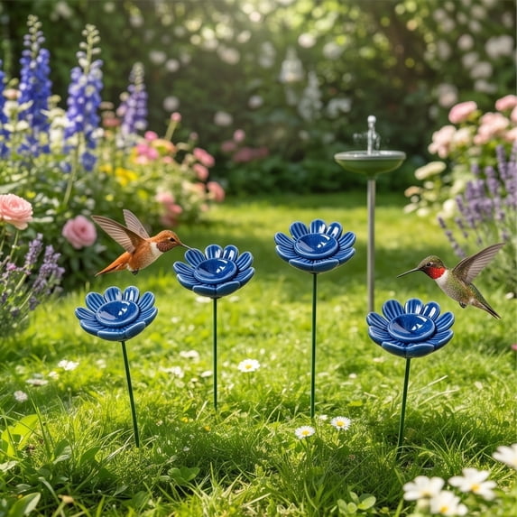 Ceramic Flower Pollinator Waterer Butterfly Feeder Garden Yard Decor Outdoor Watering Station for Bees Butterflies Hummingbirds