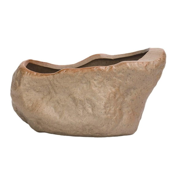 Ceramic Flower Pot Plant Containers Lightweight Sturdy Stone Shape Potted Bonsai Style C and Large
