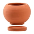 thumbnail image 1 of Ceramic Flower Pot with Tray for Plants, Matte Spherical Striped Planter with Saucer, Scandinavian Style Ceramic Planter for Fresh Flowers and&nbsp;Cacti&nbsp;Indoor Decor, 1 of 7