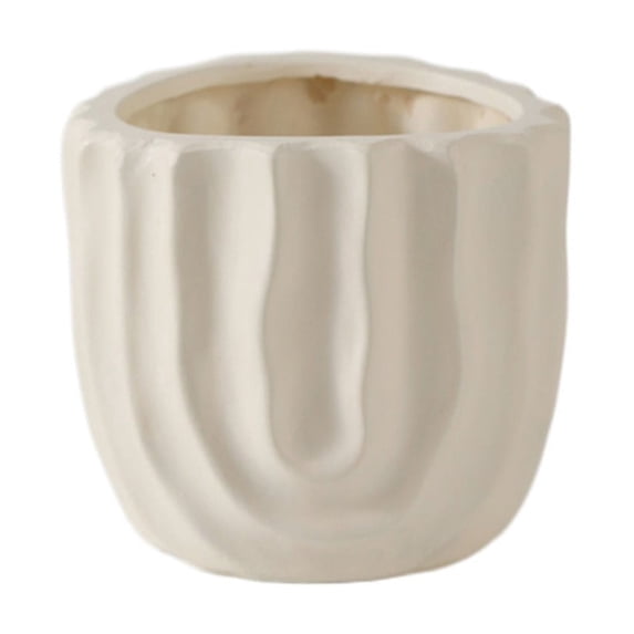 Ceramic Flower Pot, Wavy Retro Ceramic Planter with Drainage Hole, Small Succulent Pot for Indoor Plants, Living Room, Desk, Shelf, Home Decor