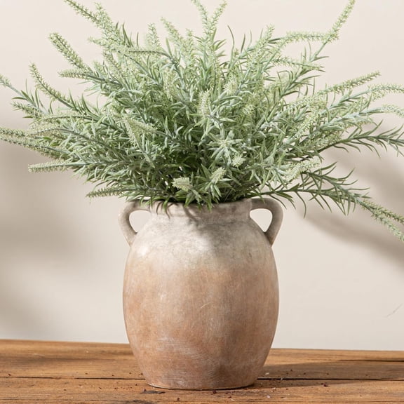 Ceramic Flower Vase 7.6 Inch Farmhouse Rustic Terracotta Pottery Vase Decorative Home Decor Table Mantle Fireplace Living Room Bathroom Wedding Centerpiece