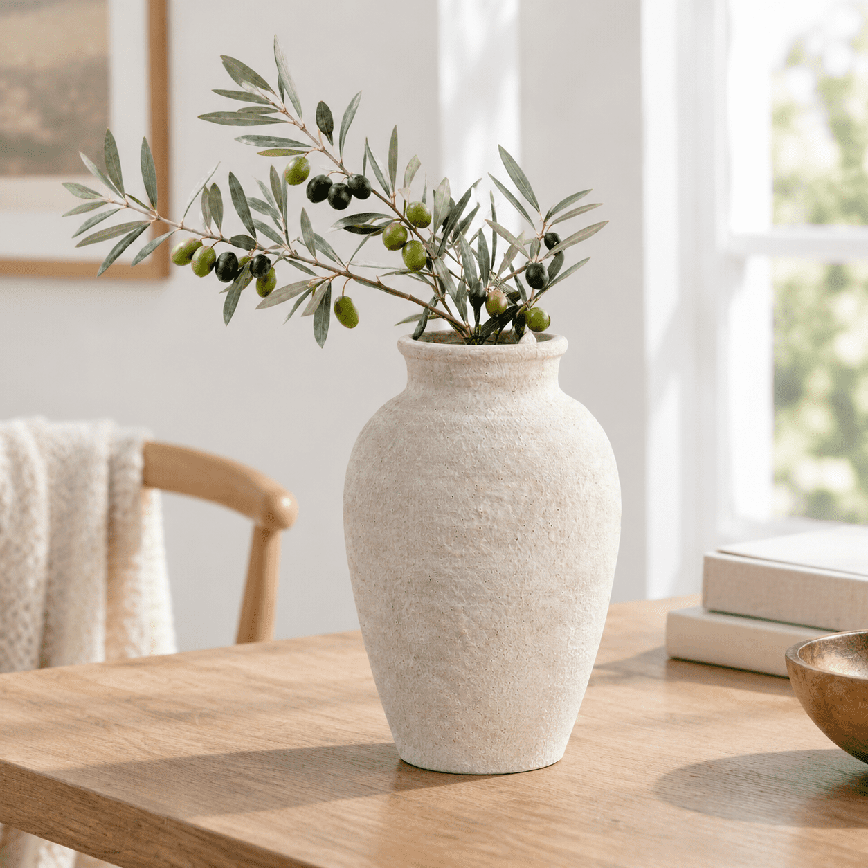 Ceramic Flower Vase 9 Inch Wabi-sabi Stone Texture Beige - Walmart.com
