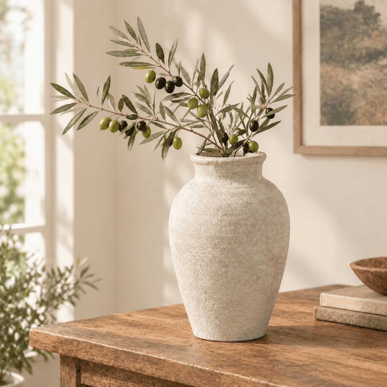 Ceramic Flower Vase 9 Inch Wabi-sabi Stone Texture Beige - Walmart.com
