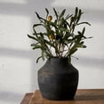 thumbnail image 1 of Ceramic Flower Vase, Decorative Black Vase, Rustic Terracotta Vases for Home Decor, Farmhouse Vintage Vases for Living Room, Kitchen, Bedroom, Office, Coffee Table, 14CM, 1 of 8