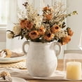 thumbnail image 1 of Ceramic Flower Vase Home Decor - 7.1 Inch White Rustic Table Flowers Vases Living Room Bedroom Plant Decoration Modern Farmhouse Vintage for Kitchen Shelf Office Coffee Dining Desk House Women, 1 of 18