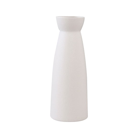 Ceramic Flower Vase, Modern Minimalist Tall Vase, 8.9 Inch Height Tabletop Vase, Living Room Shelf Dining Table Centerpiece Decorative Pottery, 1 Pc White, LLLDMXY