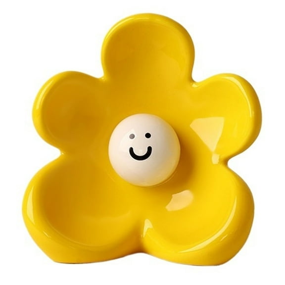 Ceramic Flower Vase, Smiley Face Floral Vase for Room Decor, Flower Pot for Desk, Bedroom, Office