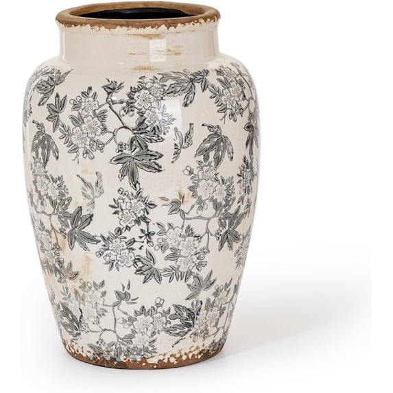 Ceramic Flower Vase, Vintage Ice Cracked Glaze Porcelain Vase, Pretty ...