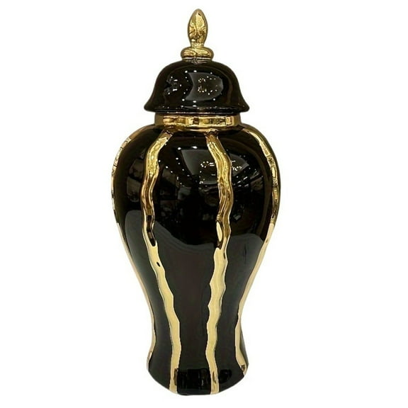 Ceramic Flower Vase with Trim, Storage Jars with Lid, Modern Handmade Vases