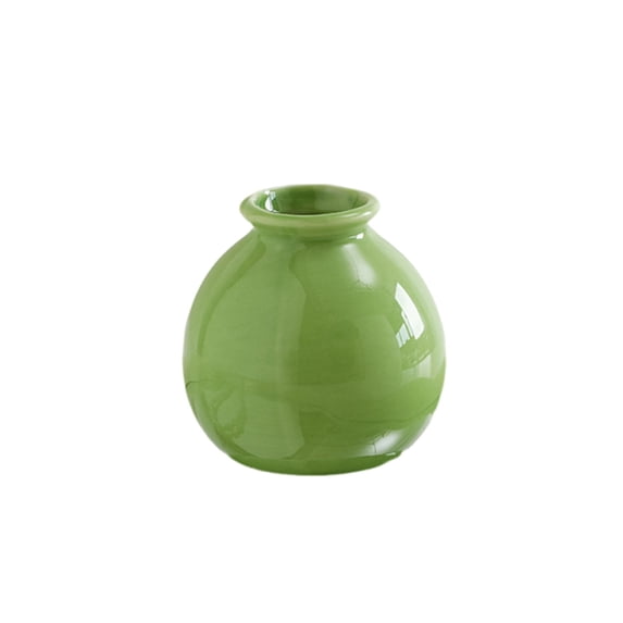 Ceramic Flower Vases, Minimalist Planters, 2.12 Inch Mini Ceramic Bud Vases, Table Centerpiece Decorations for Home Office (Grass Green)