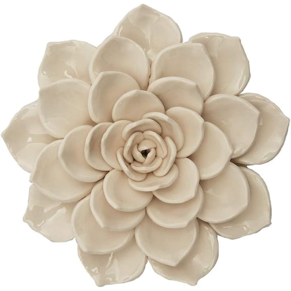 Ceramic Flower Wall Decor 3D Wall Art Sculpture Modern Arts Gifts White 6.7inch