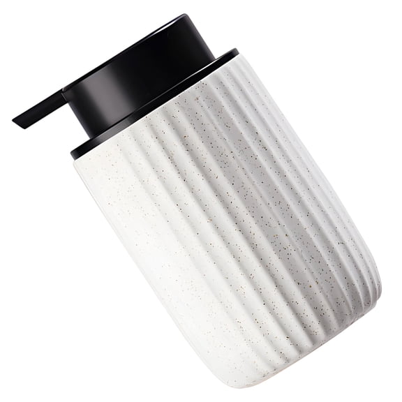 Ceramic Foaming Soap Dispenser with Vertical Stripes, Sand Point Texture, 10.1 fl oz / 300 ml Capacity, Refillable Hand Soap Dispenser for Bathroom, Kitchen, Yellow