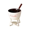 thumbnail image 1 of Ceramic Fondue Cup with Fork, Even Heating Melting Pot for Chocolate, Cheese, Butter, Caramel, Portable Kitchen Gadget Set for Christmas Birthday, Camping Picnic, Family , A Melting Furnace, 1 of 8