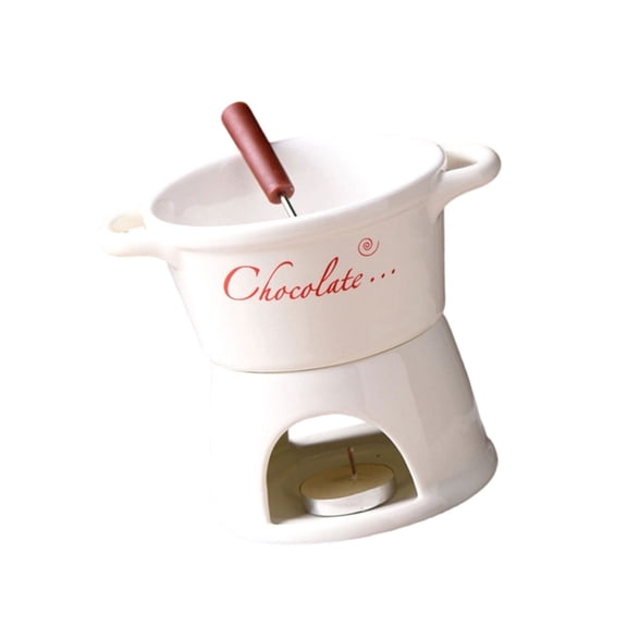 Ceramic Fondue Cup for Melting Chocolate Cheese Butter Holiday Dessert Warmer