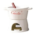 thumbnail image 1 of Ceramic Fondue Cup for Melting Chocolate and Cheese Ideal Mug Warmer with Fork for Delicious Dipping Nostalgic Design for, 1 of 5