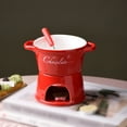 thumbnail image 1 of Ceramic Fondue Melting Cup Warmer With Fork For Chocolate Cheese Caramel For Family Gatherings Dinners, 1 of 3