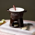 thumbnail image 1 of Ceramic Fondue Melting Pot Mug Warmer with Fork for Chocolate Cheese Caramel for Family Dinners and, 1 of 3