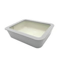 thumbnail image 1 of JUST COOK Rectangular Ceramic-Coated Glass Food Storage Container with Lid, 47.3 oz, Light Gray, 1 of 4