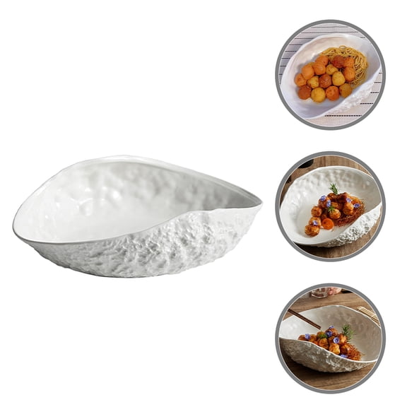 COMPUKAS Small Candy Dish Ceramic Plate White Ceramic 1Pcs