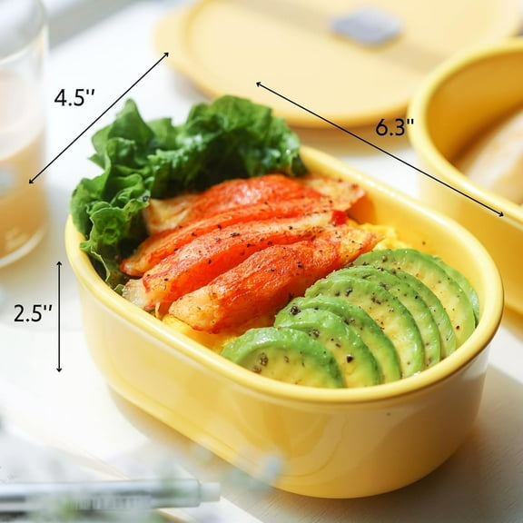 Ceramic Food Storage Container with Airtight Lid, 17 oz Bento Lunch Box, Stackable, Microwaveable, Reusable, Dishwasher Safe, Cozy Greenish