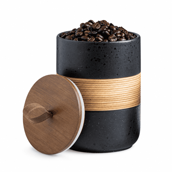 Ceramic Food Storage Jar Black 28 fl.oz Kitchen Dry Goods Storage