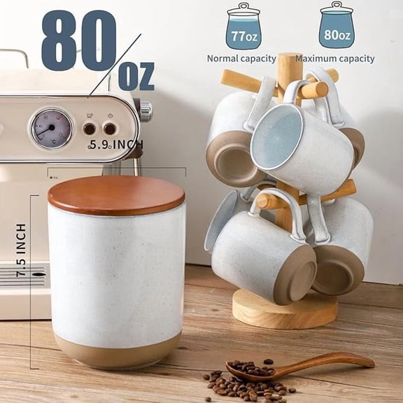Tikooere Ceramic Food Storage Jar 80oz, Candy storage ,White
