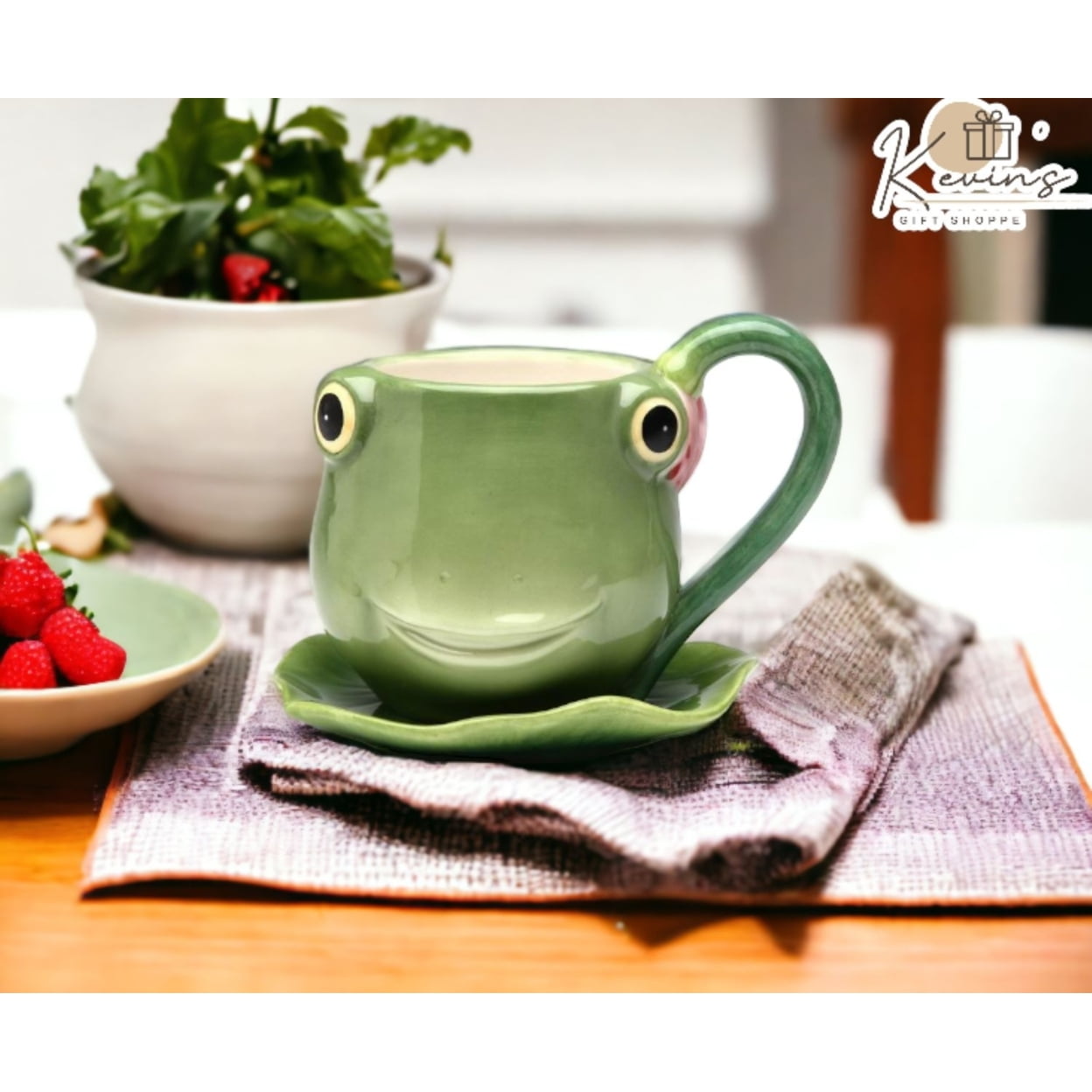 Ceramic Frog Cup and Saucer, Gift for Her, Gift for Mom, Gift for Friend or  Coworker, Tea Party Décor, Café Decor
