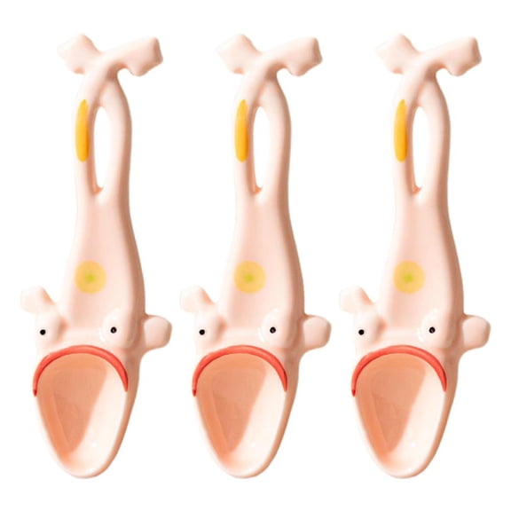 Ceramic Frog Spoon with Cute Ugly Design for Dining Use, Lovely Tableware for Dessert Soup and Daily Meals, Multiple Sizes Available