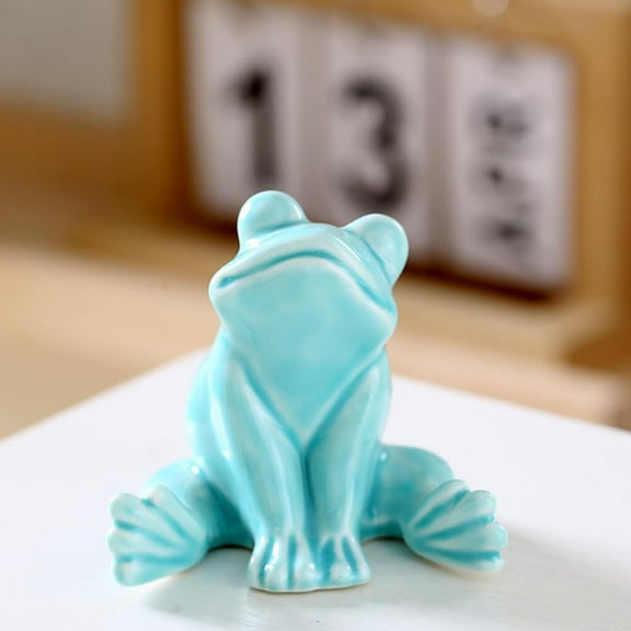 Ceramic Frog Toilet Covers Decoration 2pcs Set 2.7in Toilets Bottom Cover Cap Ornaments Cute Bathroom Decorative Statue