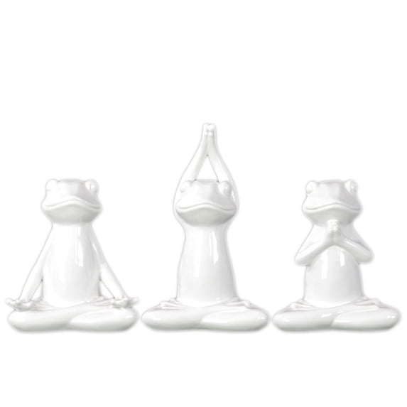 Ceramic Frogs Yoga Positions Assortment Of Three