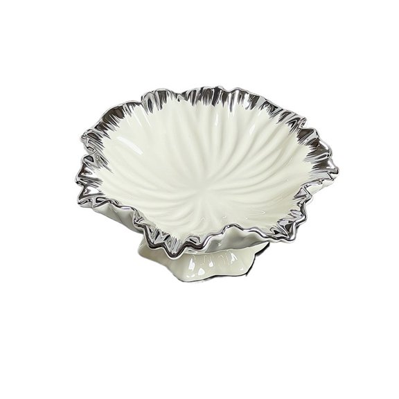 Ceramic Fruit Bowl Decorative Serving Platter for Living Room Coffee Table Fruit Candy Nuts Snacks Storage for Home Use