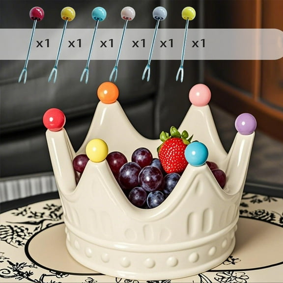 Ceramic Fruit Bowl Snack Server, Lead-Free Safe Food Container for Dining Table Decor, Holiday Gift Home Centerpiece(White)