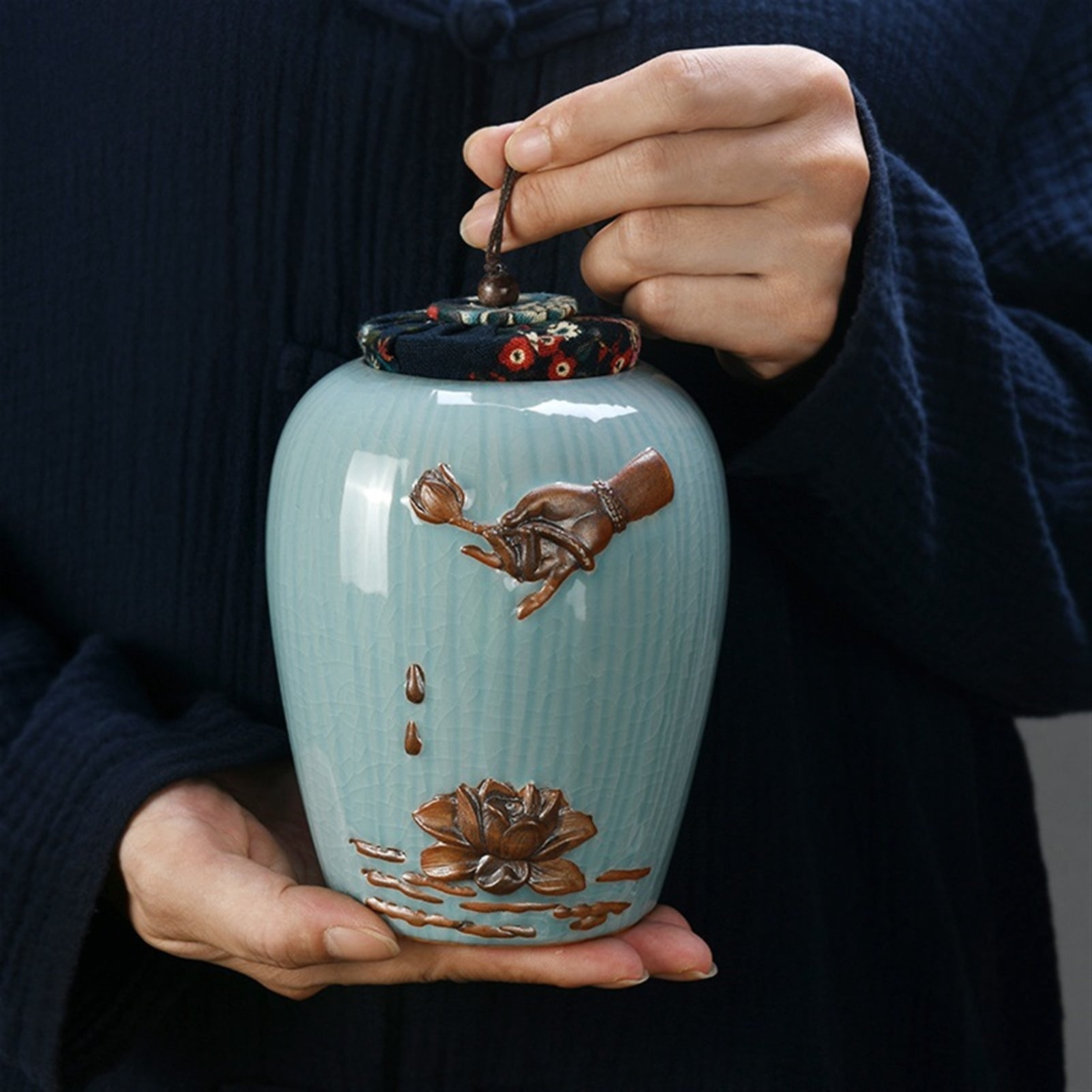 Ceramic Funeral Pet Urn For Memorials Small Holds Up To 30 Cubic Inches Of Ashes Pet Cremation Urn For Ashes