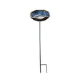 thumbnail image 1 of Ceramic Garden Small Bird Bath Bowl with Stake, Outdoor Pollinator Watering Station for Garden Yard, Butterfly and Bee Water Feeder, Decorative Yard Art Ornament Gift for Outdoor Space, Ink Blue, 1 of 6