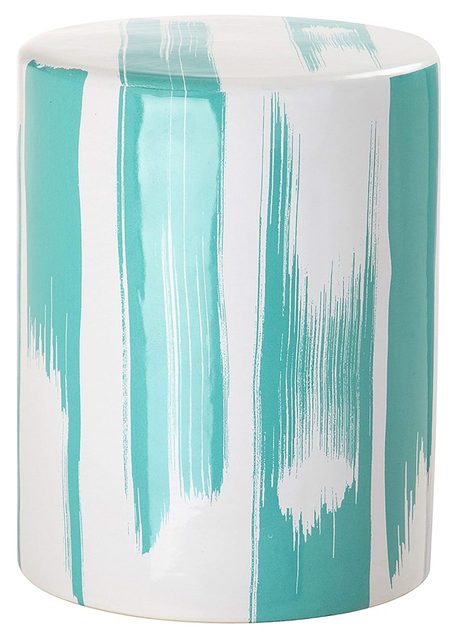Ceramic Garden Stool, Blue Outdoor Decor - Modern Abstract Accent Seat ...