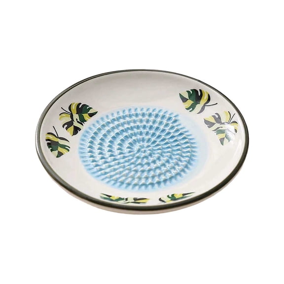 Ceramic Garlic Grater Plate,4.72" Handmade Porcelain Grinding Dish,Colorful Handmade Ceramic for Ginger,Garlic,Kitchen Food Prep