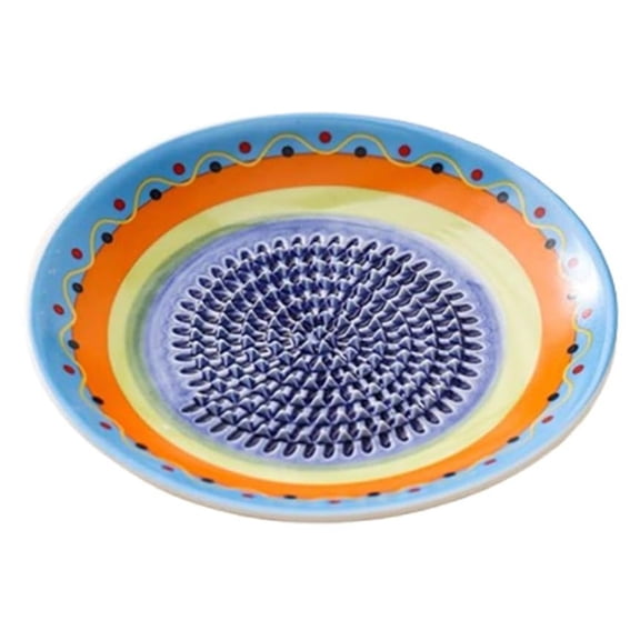 Ceramic Garlic Grater Plate Bowl,Multi‑purpose Spanish Tomato Grating Plate Tomatoes Dish with Ridges Tomato Grater Dish