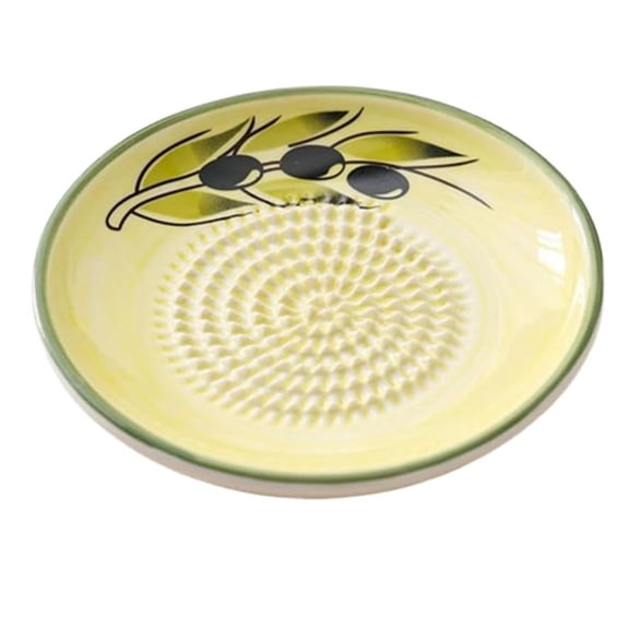 Ceramic Garlic Grater Plate Bowl,Multi‑purpose Spanish Tomato Grating Plate Tomatoes Dish with Ridges Tomato Grater Dish