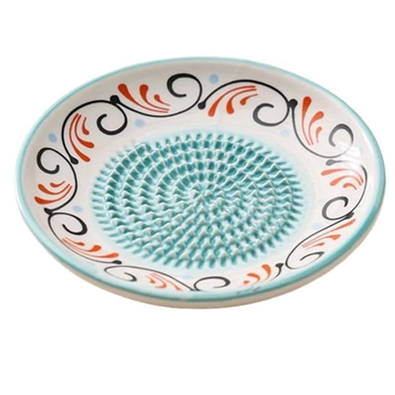 Ceramic Garlic Grater Plate Bowl,Multi‑purpose Spanish Tomato Grating Plate Tomatoes Dish with Ridges Tomato Grater Dish