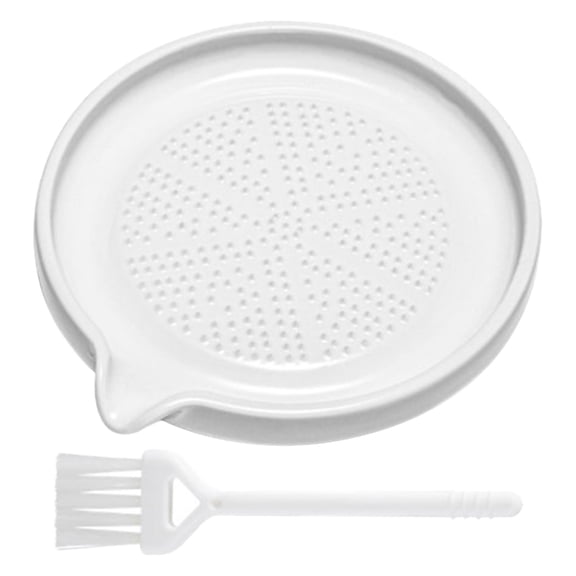 Ceramic Garlic Grater Plate & Bowl, Oimcto All-In-One Ceramic Prep Station, Smooth Grating Surface for Garlic, Tomato & Hard Cheese, Functions As Grater, Mixing Bowl & Serving Dish, Easy to Clean, A
