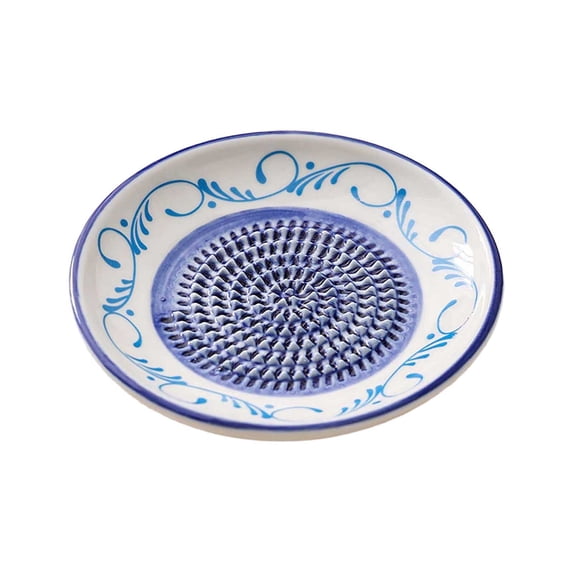 Ceramic Garlic Grater Plate Bowl Tomato Dish, Ginger Grater Hand Painted Garlic Mincer 4.7 Inch Multi-Purpose Spice Grinder Tool For Kitchen