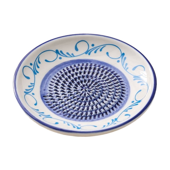 Ceramic Garlic Grater Plate, Handmade Ceramic Ginger Grater Dish, Manual Porcelain Garlic Zester Dish for Kitchen, Ceramic Spice Grater Plate for Garlic Ginger Nutmeg, Garlic Grinding Plate