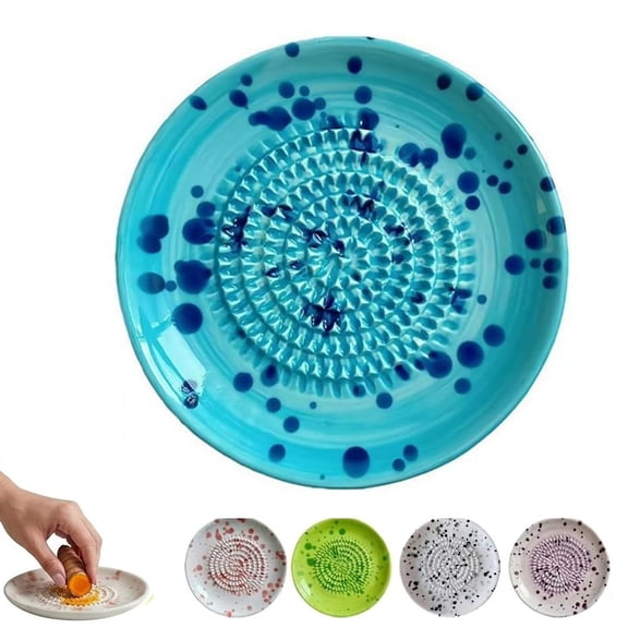 Ceramic Garlic Grating Plate, Ceramic Grater Plate for Garlic Ginger Fruits Vegetables