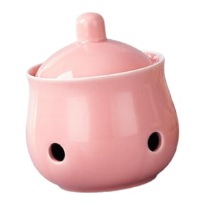 Ceramic Garlic Storage Container - Durable Ginger Jar for Kitchen Decor, 350 ML Capacity, Ideal for Storing Garlic, Ginger, and Chili with Ventilated Design