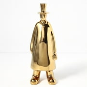 Ceramic Gentleman Decor, Gold Electroplated & Matte Black Gentleman Statues, Modern Western Man Shaped Figurines, Living Room and Office Decor